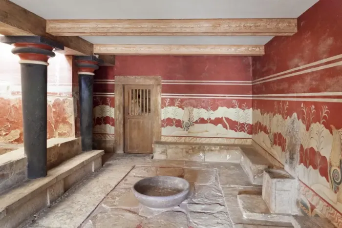 Framed Print : Room of the Throne, Palace of Knossos, Iraklion (Heraklion) (Iraklio), Crete, Greek Islands, Greece, Europe Framed Print : Room of the Throne, Palace of Knossos, Iraklion (Heraklion) (Iraklio), Crete, Greek Islands, Greece, Europe