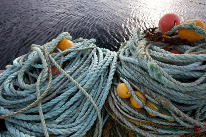 Framed Print : Ropes, fishing nets and floats on the quay in the harbour of Sto village Framed Print : Ropes, fishing nets and floats on the quay in the harbour of Sto village