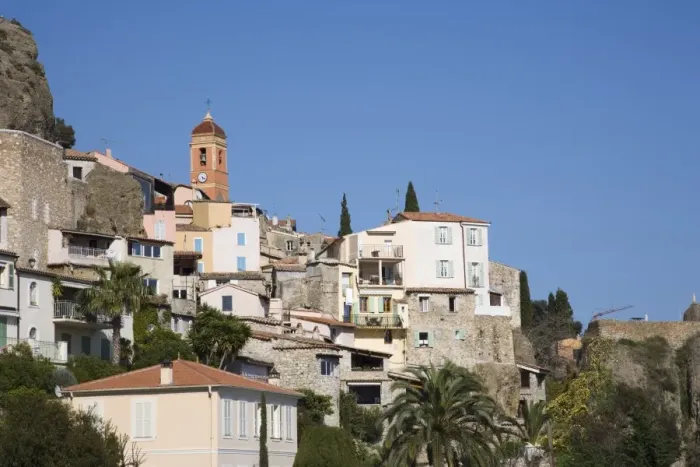 Framed Print : Roquebrune, Alpes Maritimes, Provence, Cote d Azur, French Riviera, France, Europe