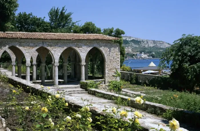 Framed Print : The Rose Garden and folly, The Palace of Queen Marie, Balchik, Black Sea coast, Bulgaria, Europe