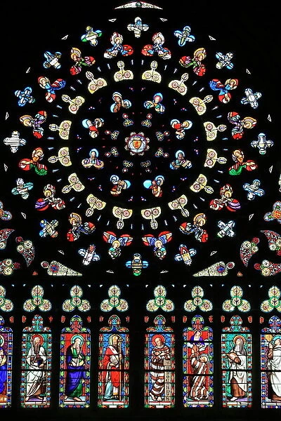 Rose window in Notre-Dame-des-Carmes church, Pont-l Abbe, Pont-l Abbe