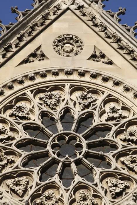 Framed Print : Rose window on South facade, Notre Dame Cathedral, Paris, France, Europe