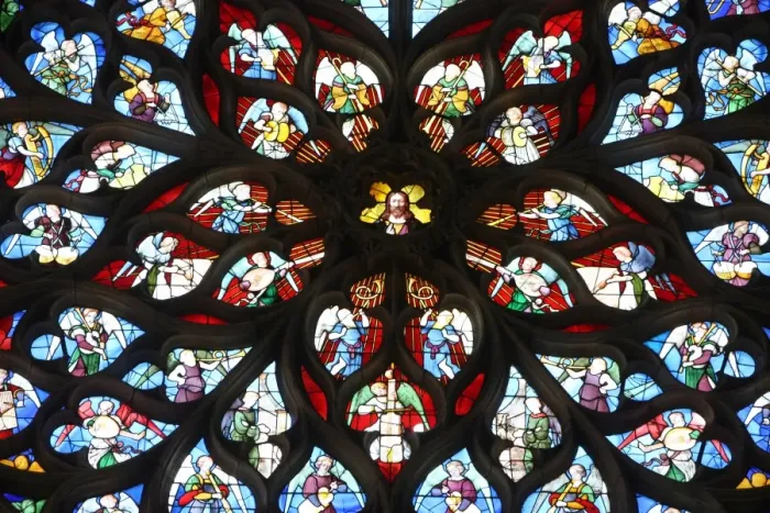Framed Print : Rose window, St. Stephens Cathedral, Sens, Yonne, Burgundy, France, Europe Framed Print : Rose window, St. Stephens Cathedral, Sens, Yonne, Burgundy, France, Europe