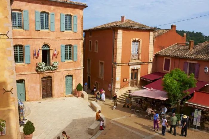 Framed Print : Roussillon village, labeled one of the most beautiful villages in France Framed Print : Roussillon village, labeled one of the most beautiful villages in France