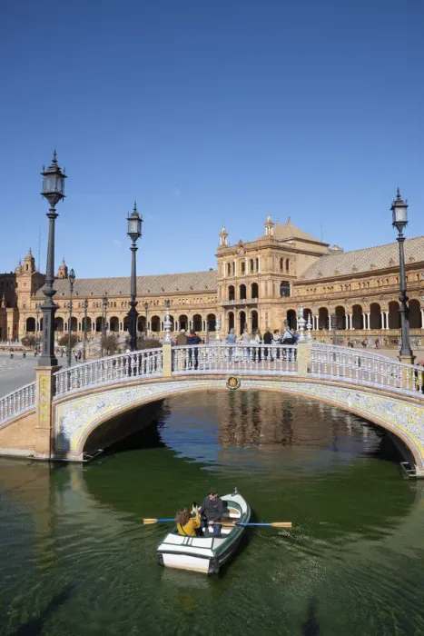 Framed Print : Rowing boat on the canal of Plaza de Espana, Seville, Andalusia, Spain, Europe Framed Print : Rowing boat on the canal of Plaza de Espana, Seville, Andalusia, Spain, Europe