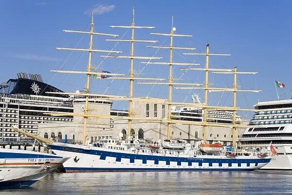 Royal Clipper cruise ship in Naples Port, Campania, Italy, Europe