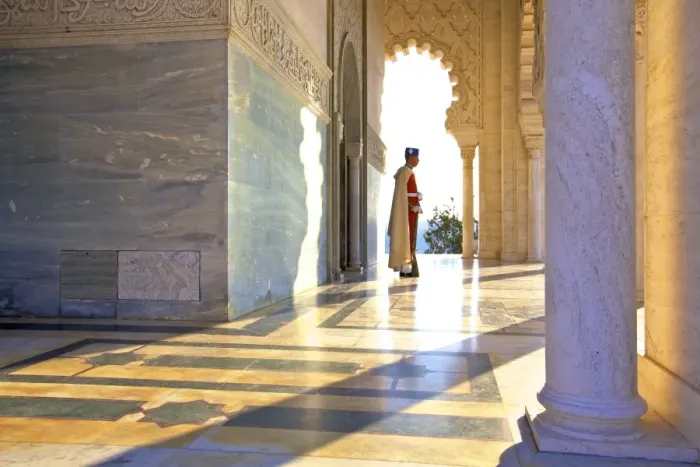 Framed Print : Royal Guard on duty at Mausoleum of Mohammed V, Rabat, Morocco, North Africa, Africa Framed Print : Royal Guard on duty at Mausoleum of Mohammed V, Rabat, Morocco, North Africa, Africa