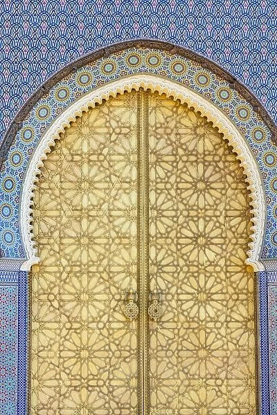 Royal Palace door, Fes, Morocco, North Africa, Africa