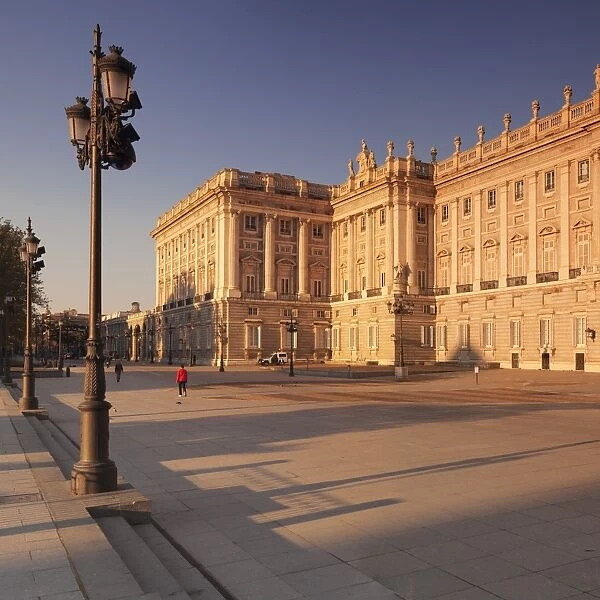 Royal Palace (Palacio Real) at sunrise, Madrid, Spain, Europe