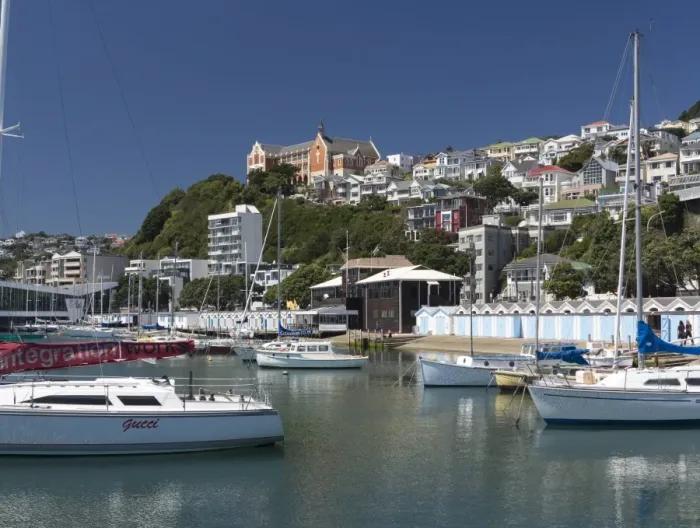 Framed Print : Royal Port Nicholson Yacht Club marina and St. Gerards Monastery, Oriental Bay, Wellington, North Island, New Zealand, Pacific Framed Print : Royal Port Nicholson Yacht Club marina and St. Gerards Monastery, Oriental Bay, Wellington, North Island, New Zealand, Pacific