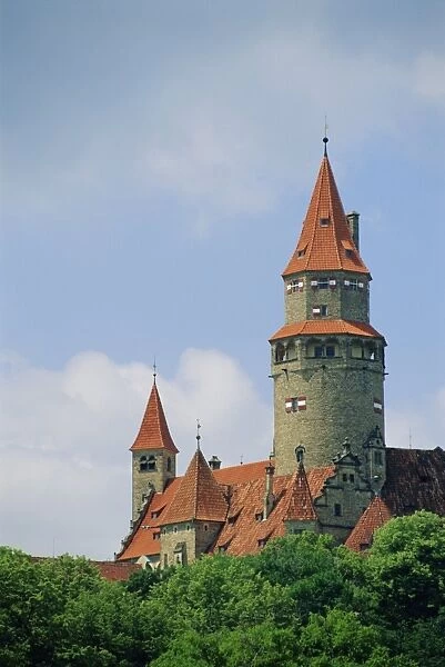 Rozmberk nad Vltavou, 13th century castle of Rozmberk family, Bohemia, Czech Republic
