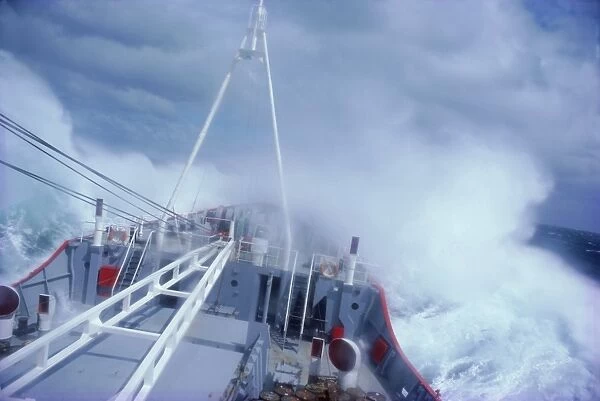 RRS Bransfield in rough seas en route to Antarctica, Polar Regions