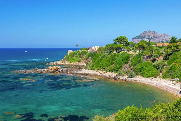 Framed Print : Rugged coastline near Cefalu, Mediterranean Sea, Province of Palermo, Sicily, Italy, Mediterranean, Europe Framed Print : Rugged coastline near Cefalu, Mediterranean Sea, Province of Palermo, Sicily, Italy, Mediterranean, Europe