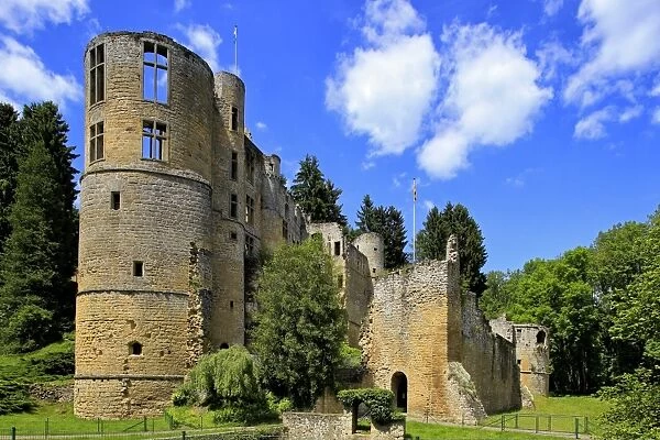 Ruin of Beaufort Castle in Beaufort, Canton of Echternach, Grand Duchy of Luxembourg