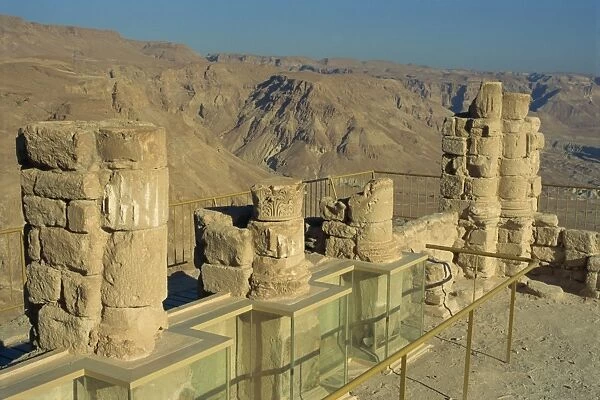 Ruined Winter Palace of King Herod on top of the fortress of Masada, UNESCO World Heritage Site