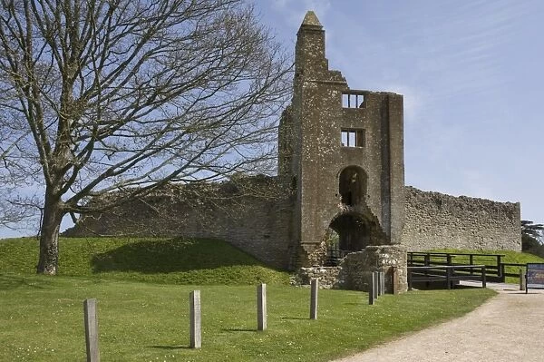 Ruins of the 12th century Sherborne Old Castle, Royalist stronghold during the English Civil War