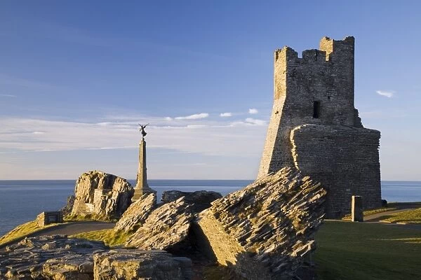 Ruins of 13th century castle and remains of Porth Newydd
