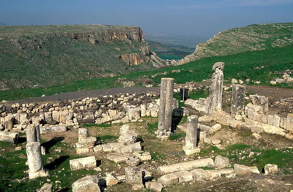 Ruins of the 4th century Synagogue at Arbel in the Galilee, Israel, Middle East