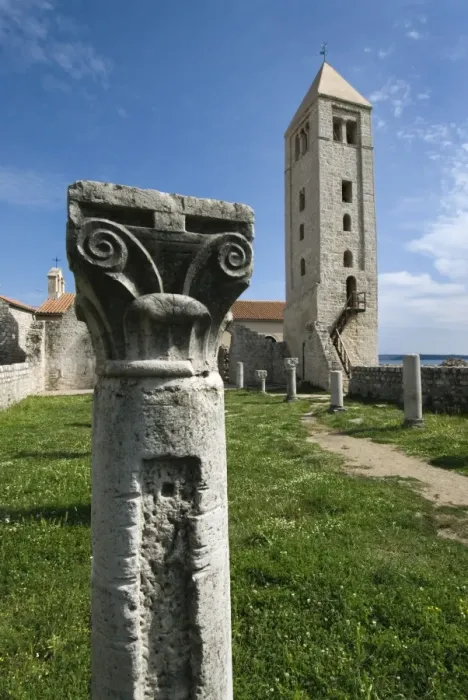 Framed Print : Ruins of Basilica of St. John the Evangelist, Rab Town, Rab Island, Kvarner Gulf, Croatia, Europe Framed Print : Ruins of Basilica of St. John the Evangelist, Rab Town, Rab Island, Kvarner Gulf, Croatia, Europe