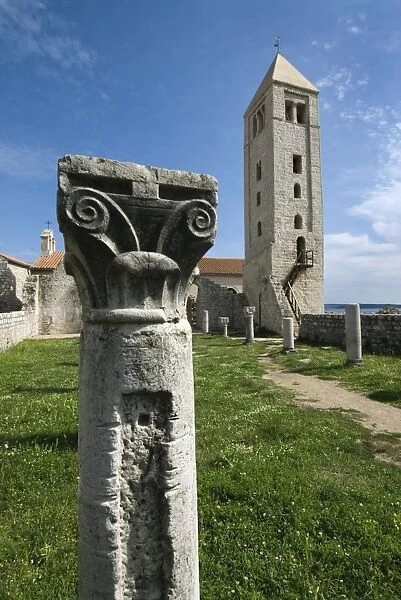 Ruins of Basilica of St. John the Evangelist, Rab Town, Rab Island, Kvarner Gulf, Croatia, Europe