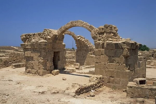 Ruins of the Byzantine fortress at Paphos, Cyprus, Europe