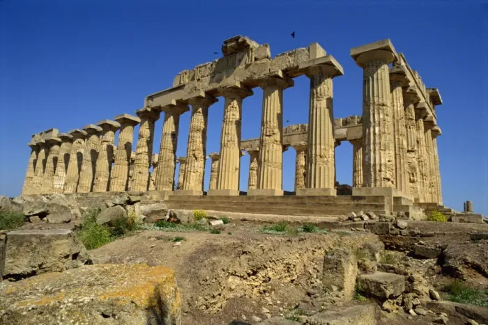 Framed Print : Ruins of the Greek temples at Selinunte on the island of Sicily