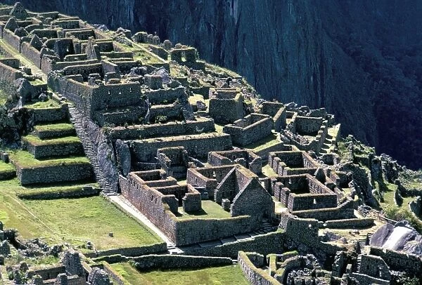 Ruins of Inca city in morning light