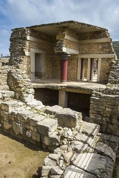 The ruins of Knossos, the largest Bronze Age archaeological site, Minoan civilization