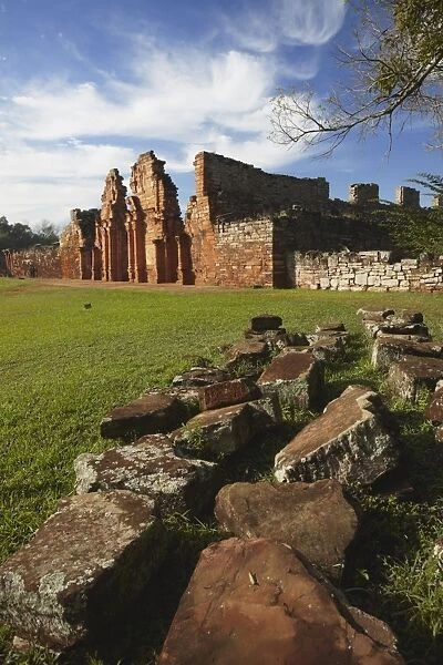 Ruins of mission at San Ignacio Mini, UNESCO World Heritage Site, Misiones, Argentina, South America