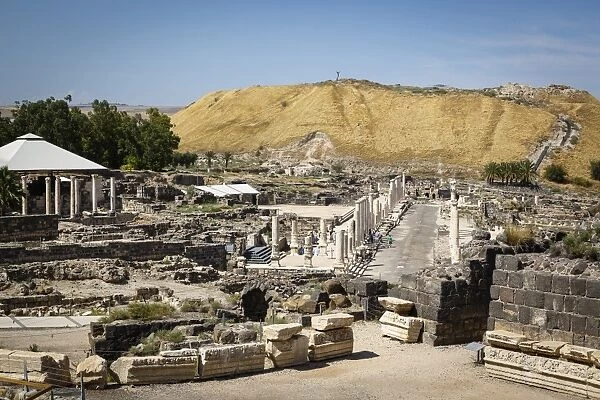 Ruins of the Roman-Byzantine city of Scythopolis, Tel Beit Shean National Park, Beit Shean, Israel, Middle East