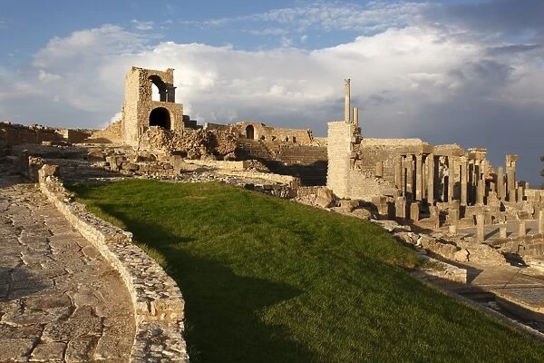 Ruins of the Roman theatre, Dougga Archaeological Site, UNESCO World Heritage Site