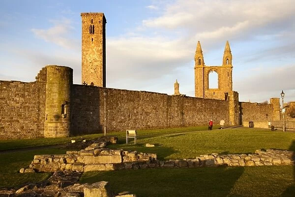 Ruins of St Mary on the Rock and the Cathedral, St Andrews, Fife, Scotland