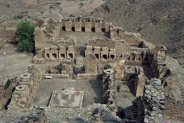 The ruins of the Takht-I-Bhai monastery from the Gandhara period