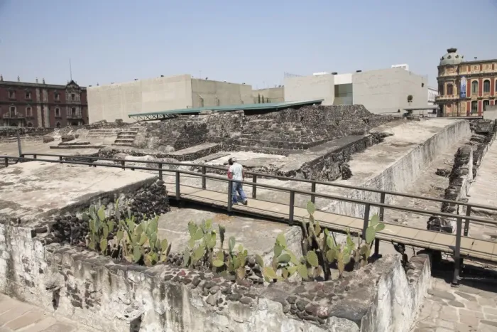 Framed Print : Ruins, Templo Mayor, Aztec temple unearthed in the 1970s, Mexico City, Mexico