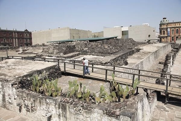 Ruins, Templo Mayor, Aztec temple unearthed in the 1970s, Mexico City, Mexico