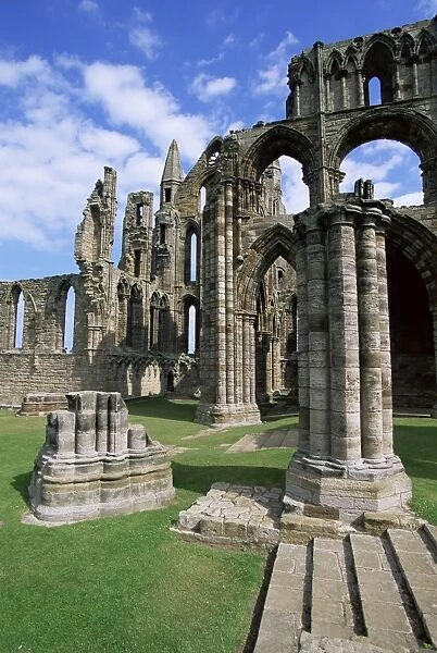 Ruins of Whitby Abbey, founded by St. Hilda in 657AD, Whitby, Yorkshire