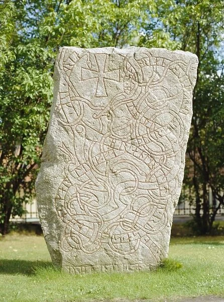 Rune stone in the grounds of Uppsala Cathedral