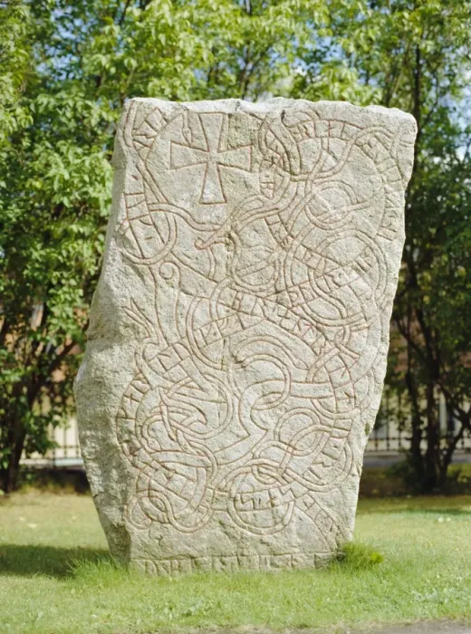 Framed Print : Rune stone in the grounds of Uppsala Cathedral Framed Print : Rune stone in the grounds of Uppsala Cathedral