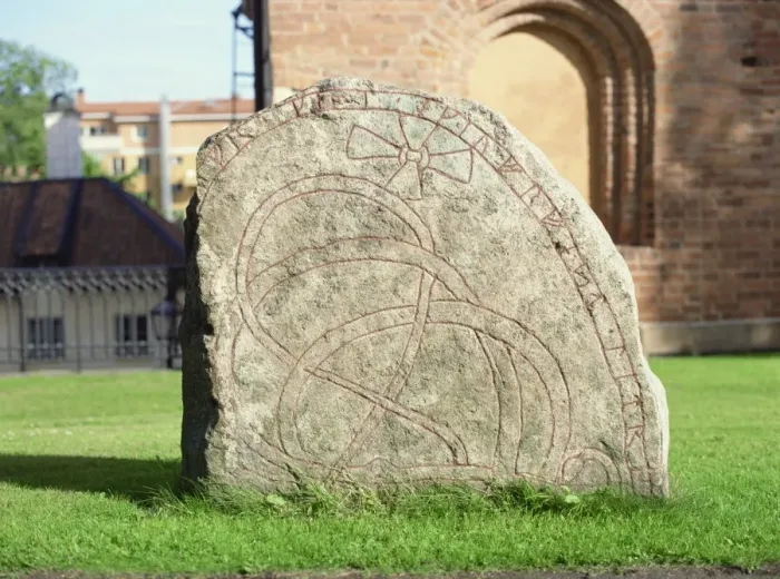 Framed Print : Rune stone in grounds of Uppsala cathedral, Sweden, Scandinavia, Europe Framed Print : Rune stone in grounds of Uppsala cathedral, Sweden, Scandinavia, Europe