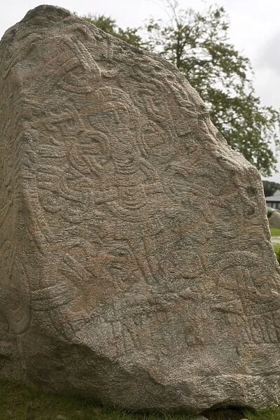 Runic stone, raised by Harald Bluetooth in 959AD to commemorate bringing Christianity to Denmark