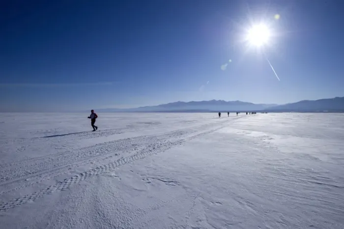 Framed Print : Runners in the 10th Baikal Ice marathon, run on the frozen surface of the worlds largest fresh water lake on March 1st 2014, Siberia, Russia, Eurasia Framed Print : Runners in the 10th Baikal Ice marathon, run on the frozen surface of the worlds largest fresh water lake on March 1st 2014, Siberia, Russia, Eurasia