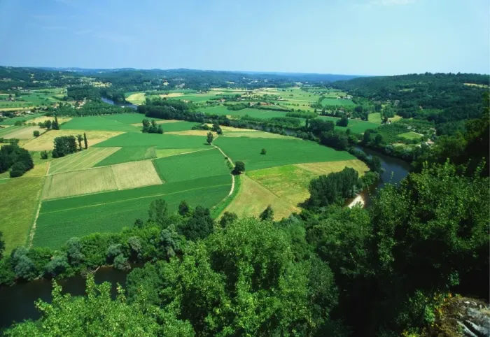 Framed Print : Rural Landscape, Domme, Dordogne, France