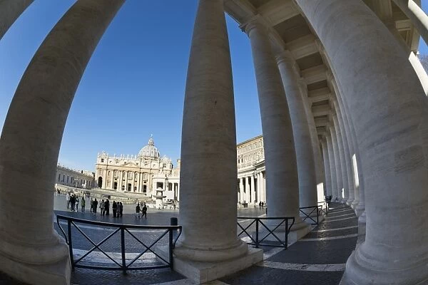 S. t Peters Basilica and the colonnades of St. Peters Square (Piazza San Pietro)