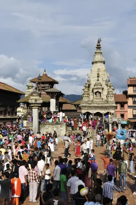 Framed Print : Sa-Paru Gaijatra Festival, Durbar Square, Bhaktapur, UNESCO World Heritage Site