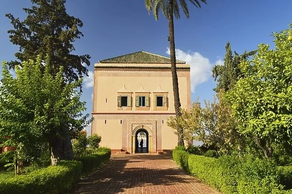 Saadian garden pavilion, La Menara (Menara Gardens), Marrakesh, Morocco, North Africa, Africa