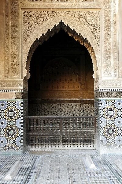 Saadian tombs dating from the 16th century, Marrakesh, Morocco, North Africa, Africa