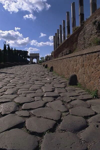 Via Sacra leading to Forum, Rome, Lazio, Italy, Europe