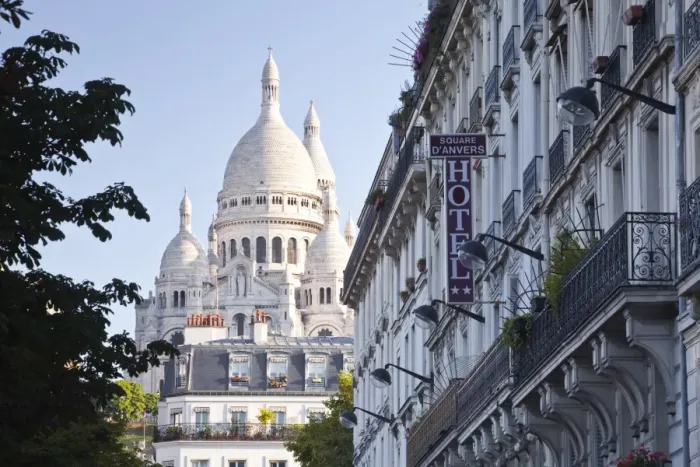 Framed Print : Sacre Coeur through the streets of Montmartre in Paris, France, Europe Framed Print : Sacre Coeur through the streets of Montmartre in Paris, France, Europe
