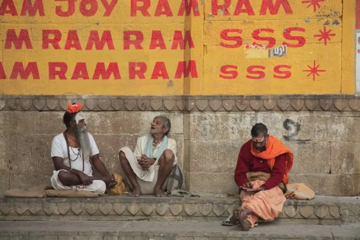 Framed Print : Sadhus (holy men), ghats, Varanasi, Uttar Pradesh, India, Asia Framed Print : Sadhus (holy men), ghats, Varanasi, Uttar Pradesh, India, Asia
