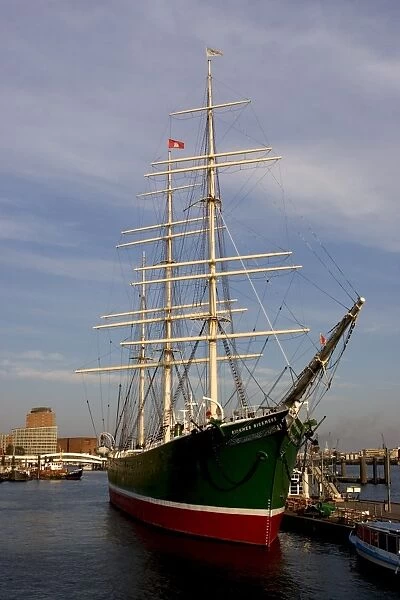 Sail ship docks at Port of Hamburg